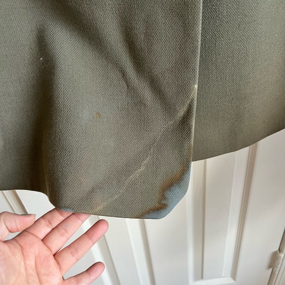 Vintage Jackie O green wool coat with fur collar - Picture 7 of 11